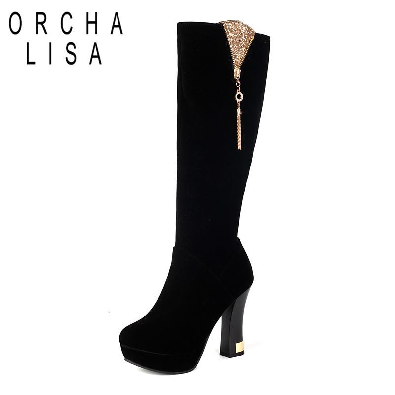 Vintage Zipper - ORCHA LISA Luxury Women Knee High