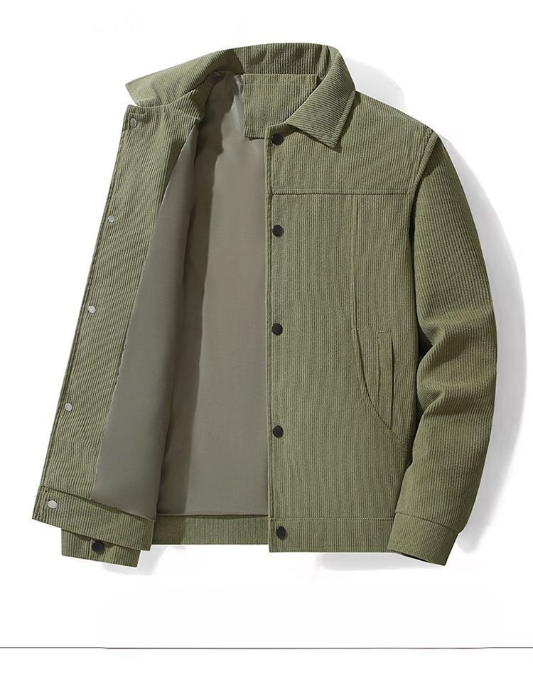 Vintage Fashion Library - Jacket Coat Button Mens Corduroy Fitted