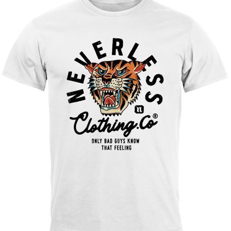 Vintage Fashion Font - Mens T-Shirt Tiger Print Motif Font