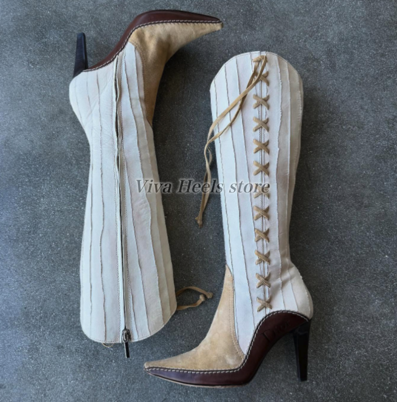 Vintage white leather mixed co - Vintage Zipper ulasan dan harga
