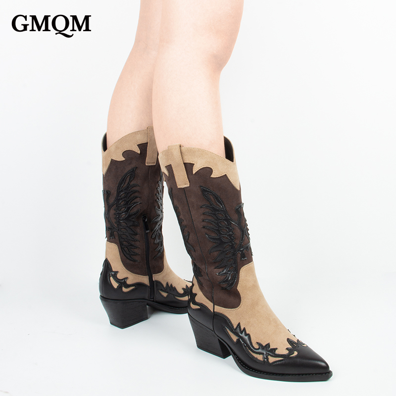 GMQM 2025 Women's Mid Calf Boo - Vintage Zipper ulasan dan harga