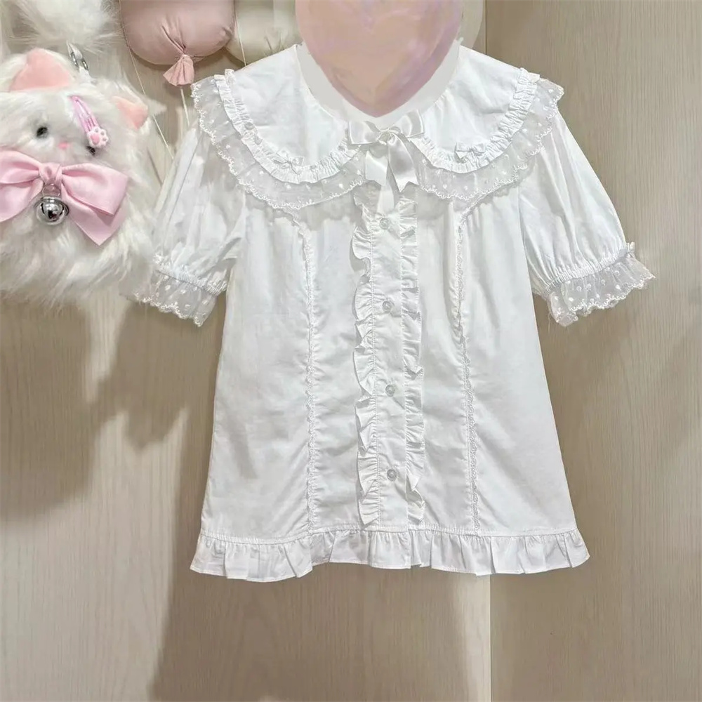 Ruffles Blouses Spring Summer  - Vintage Fashion In Japan ulasan dan harga
