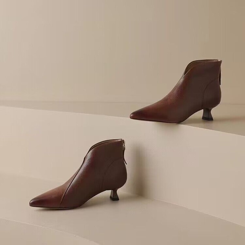 Autumn Winter Pointed Toe Wome - Vintage Zipper ulasan dan harga