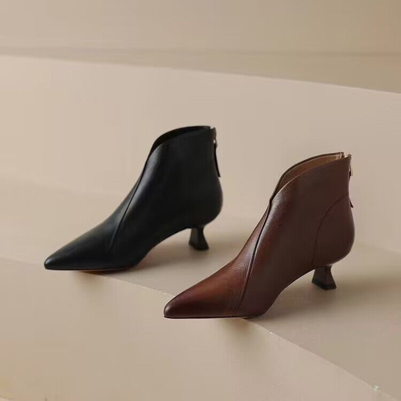 Autumn Winter Pointed Toe Wome - Vintage Zipper ulasan dan harga