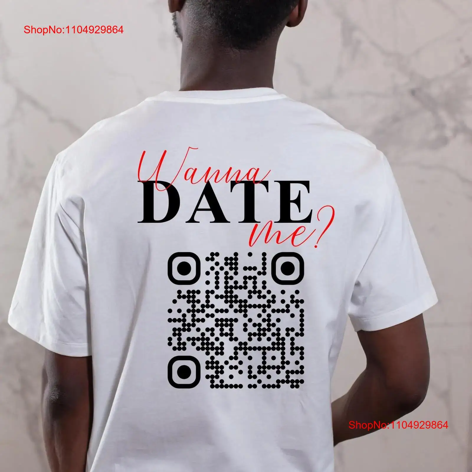 Wanna Date Me QR Code T Shirt  - Vintage Fashion Jersey ulasan dan harga