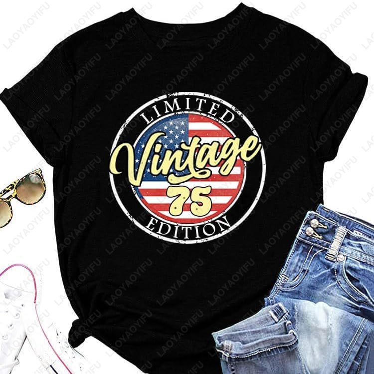 Vintage 1975 T-Shirts for Wome - Vintage Fashion Meaning ulasan dan harga