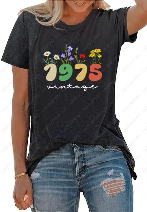 Vintage 1975 T-Shirts for Wome - Vintage Fashion Meaning ulasan dan harga