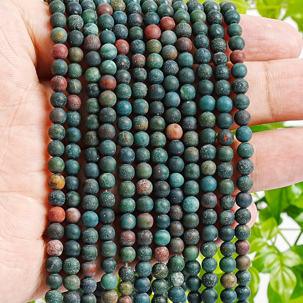 4mm Matte Dark Green Bloodston - Vintage Fashion Wholesale ulasan dan harga