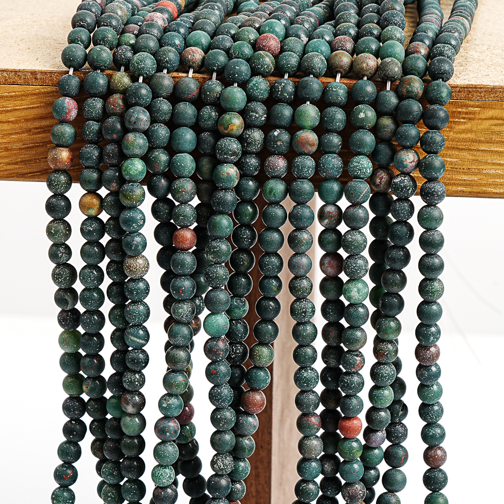 4mm Matte Dark Green Bloodston - Vintage Fashion Wholesale ulasan dan harga