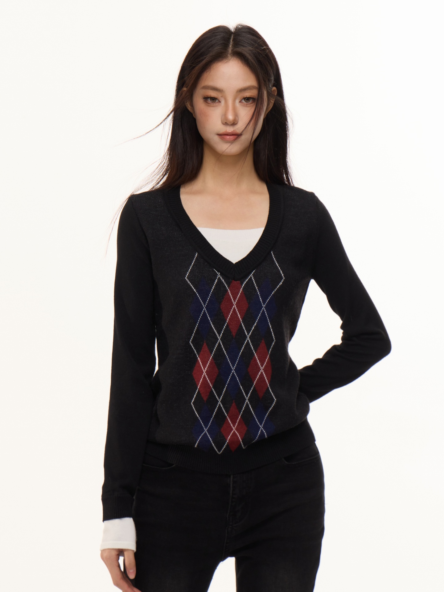 Nova B Vintage V-neck Patchwor - Vintage Fashion Nova ulasan dan harga