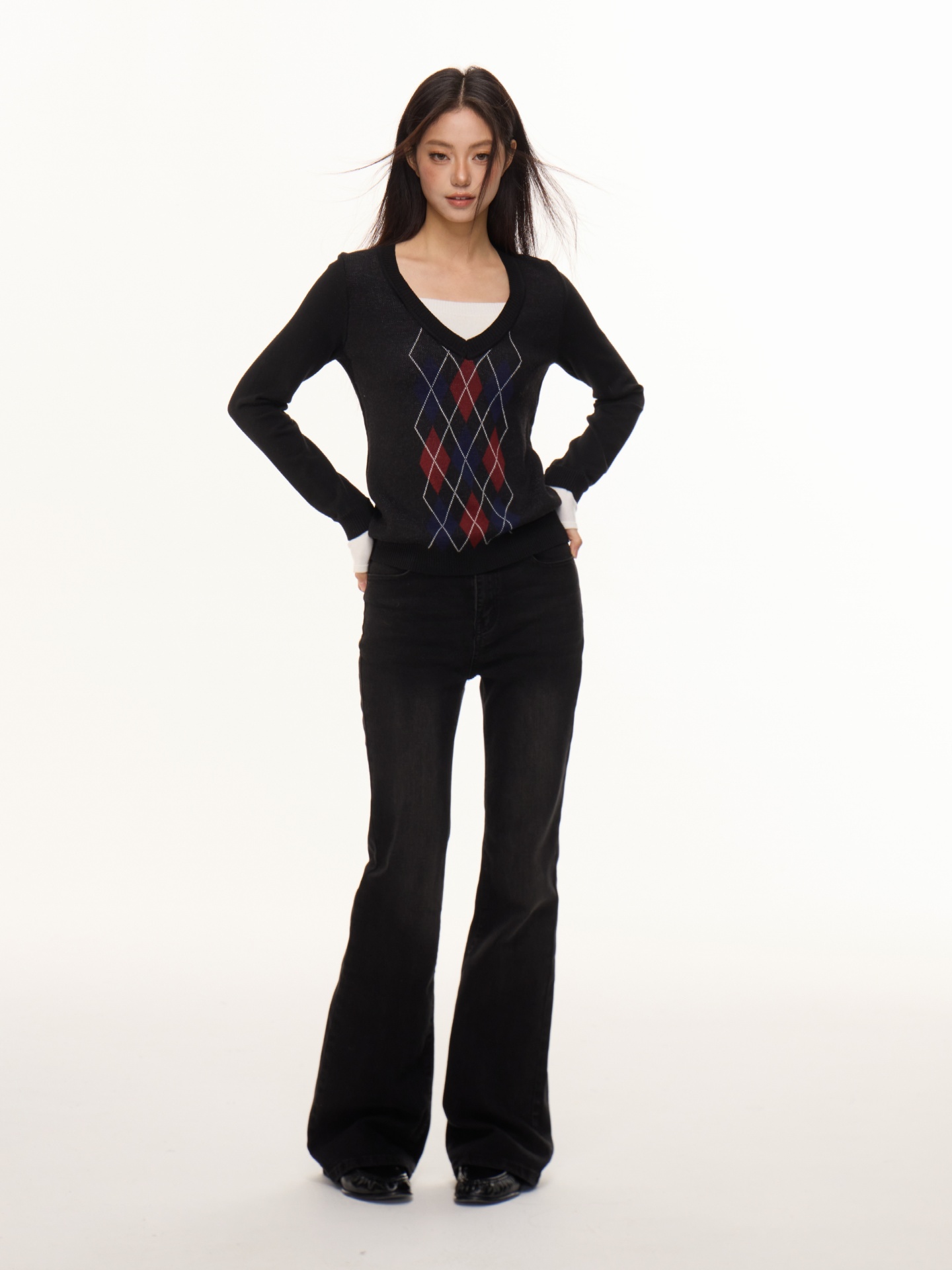 Nova B Vintage V-neck Patchwor - Vintage Fashion Nova ulasan dan harga