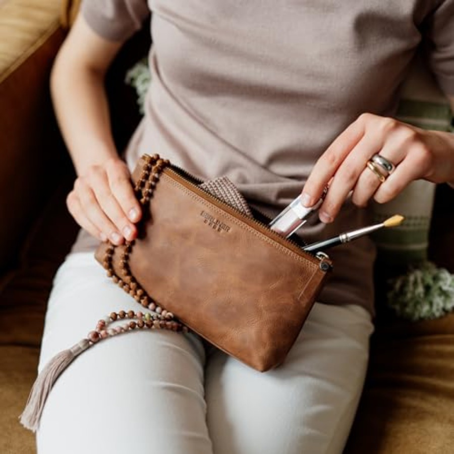 Vintage Genuine Leather Makeup - Vintage Zipper ulasan dan harga
