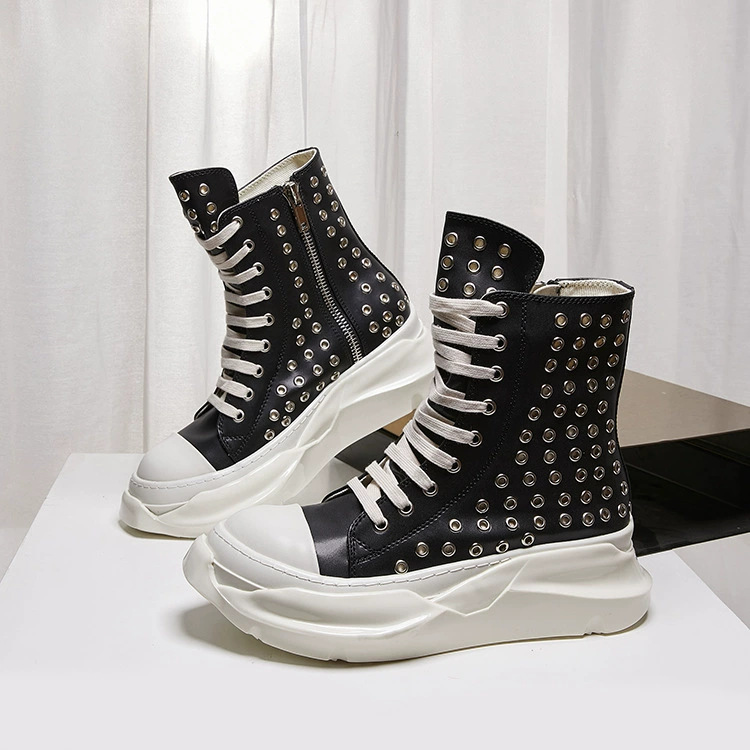 Vintage Men Shoes High-TOP Pla - Vintage Zipper ulasan dan harga