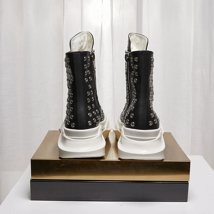 Vintage Men Shoes High-TOP Pla - Vintage Zipper ulasan dan harga
