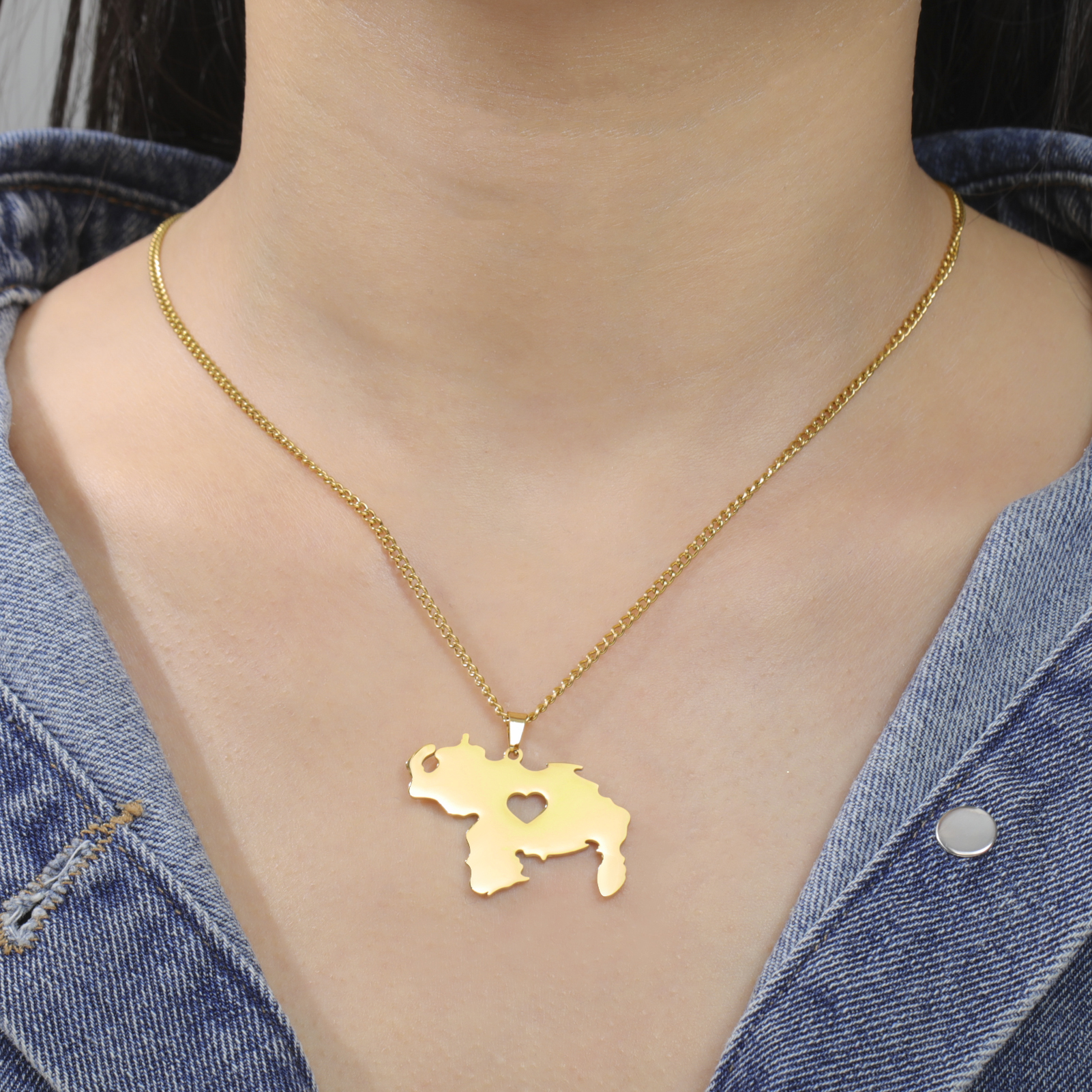 LIKGREAT Venezuela Map Necklac - Vintage Fashion Meaning ulasan dan harga