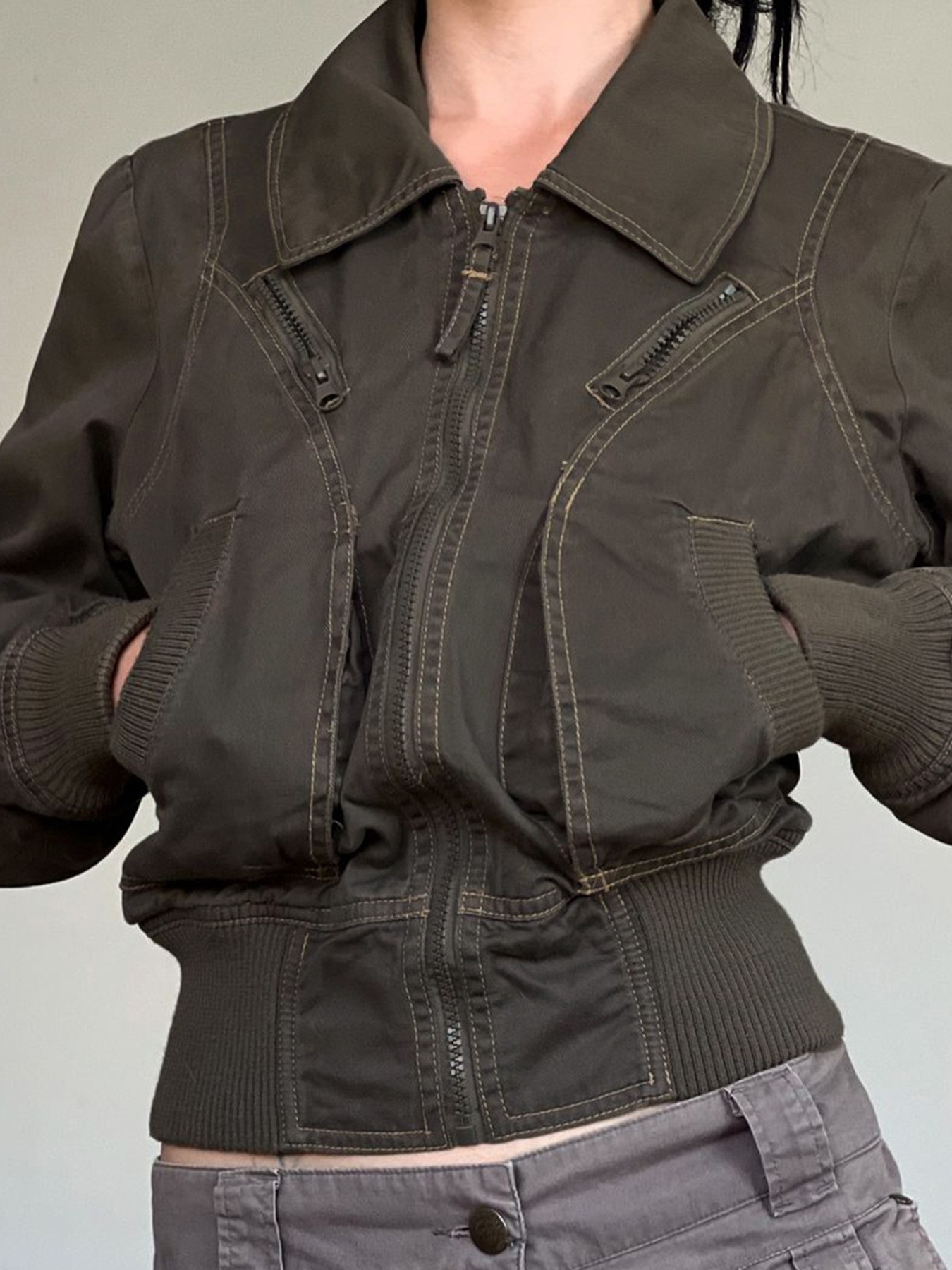 Summer Men's Clothing Slim Fit - Vintage Zipper ulasan dan harga