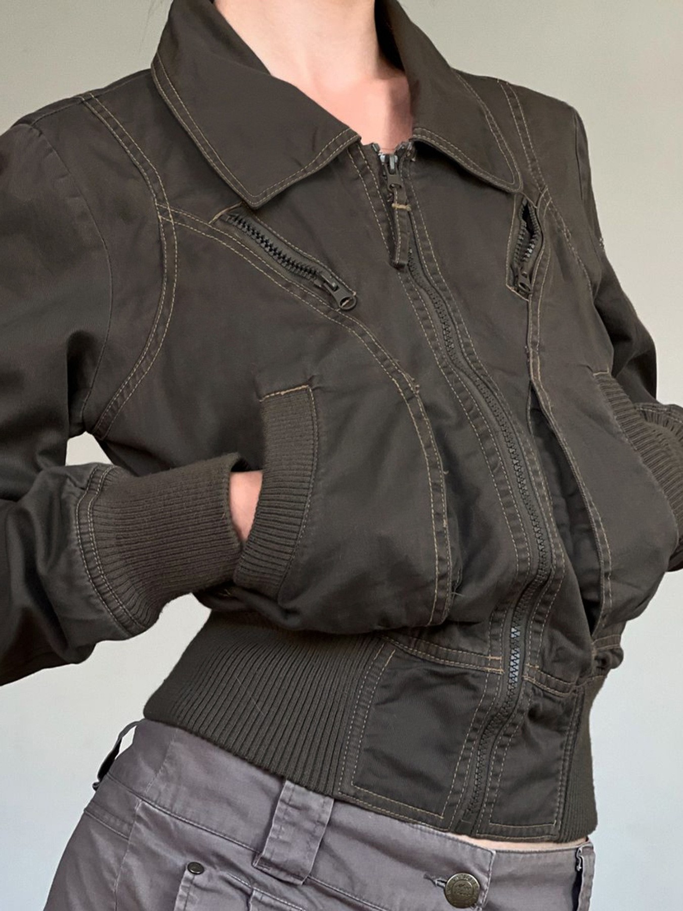 Summer Men's Clothing Slim Fit - Vintage Zipper ulasan dan harga