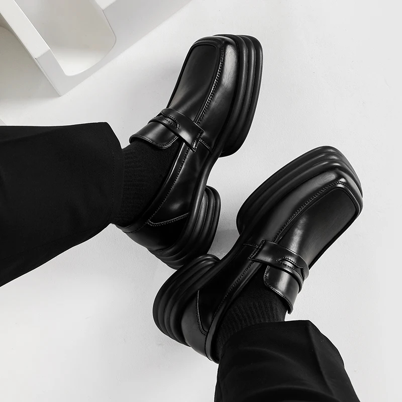 Men Zipper Patent Leather Incr - Vintage Fashion In Japan ulasan dan harga