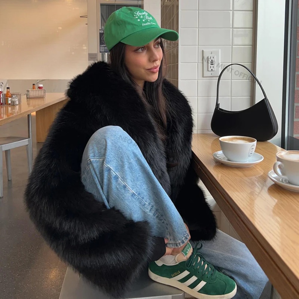 Faux Fur Coat Fashion Shawl Co - Vintage Fashion Wholesale ulasan dan harga
