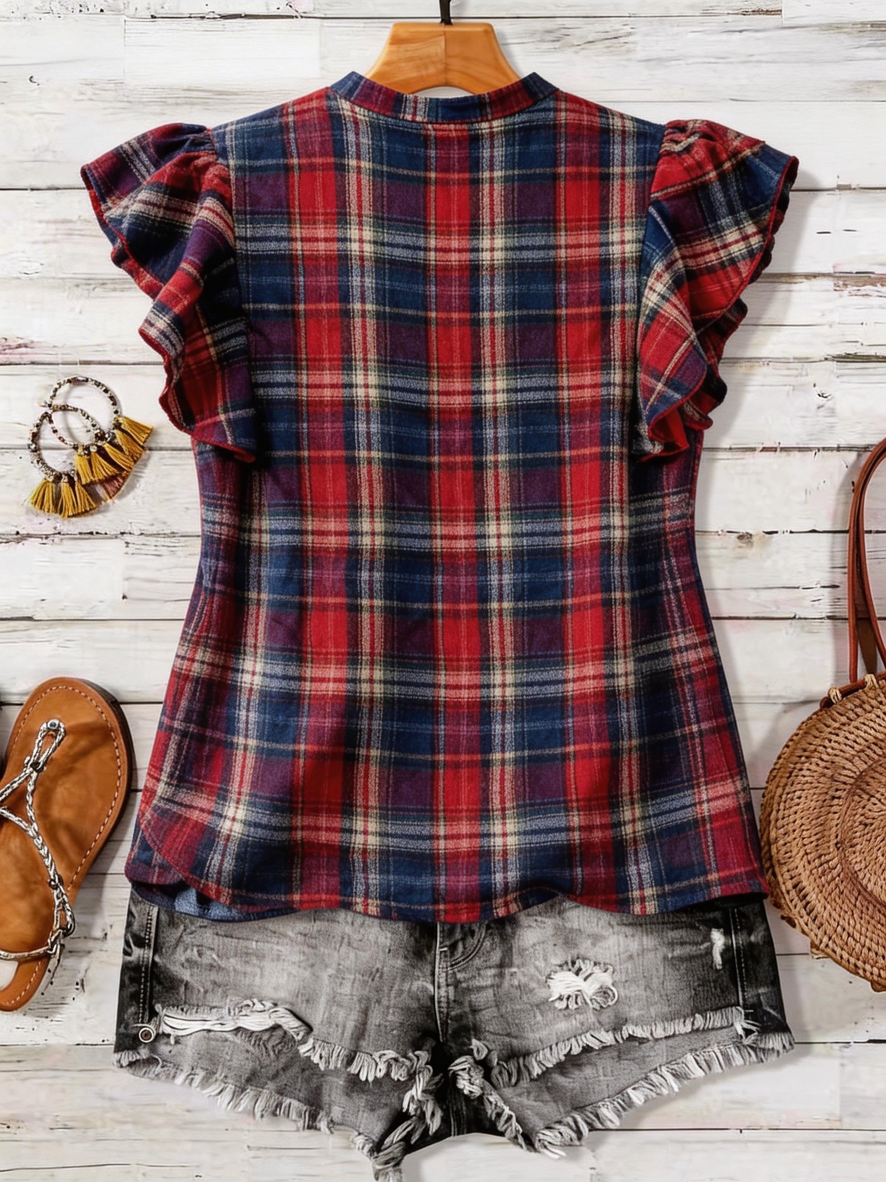 plus Size Retro round Neck Pri - Vintage Fashion Jersey ulasan dan harga