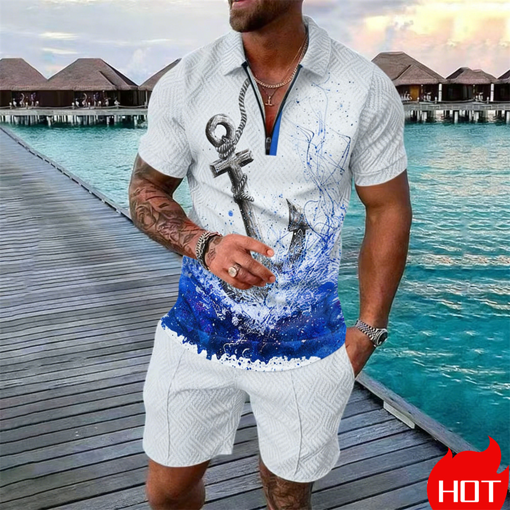 Summer man polo shirt set Vint - Vintage Zipper ulasan dan harga